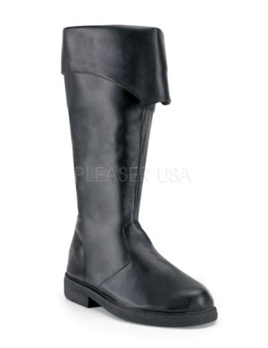 Black Pu Captain (Zipper Shank) Male Shoes S (8-9)