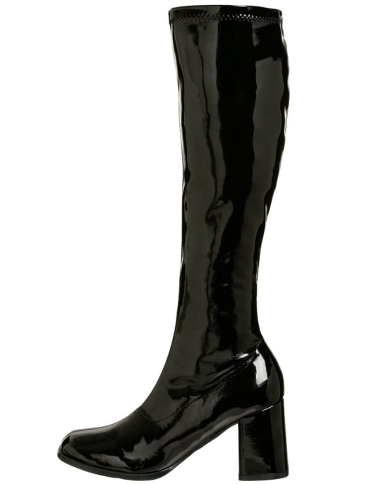 Black Stretch Pat (Zipper Shank) Ladies High Heel Shoes (Size - #7)
