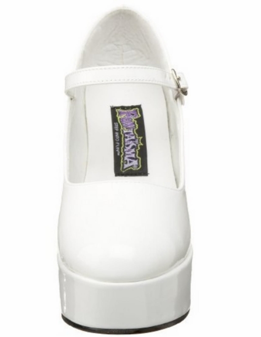 White Pat Ladies High Heel Shoes (Size - #7)