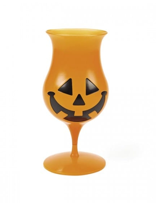 Halloween Pumpkin Glow Plastic Hurricane Glass 330ml