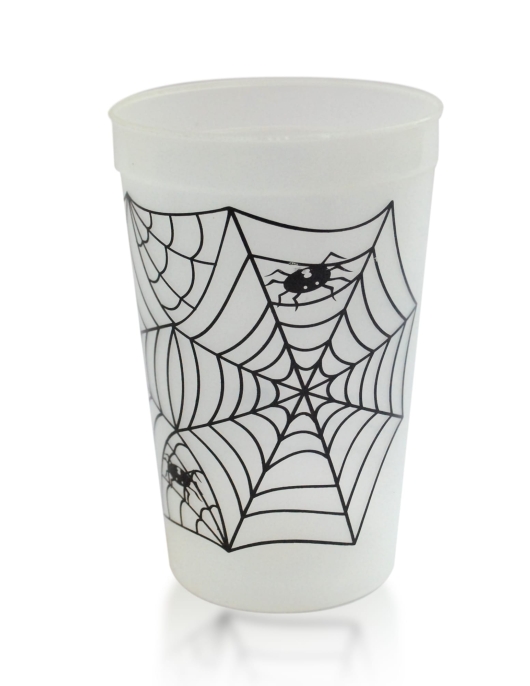 Spider Web Printed Plastic Glass 