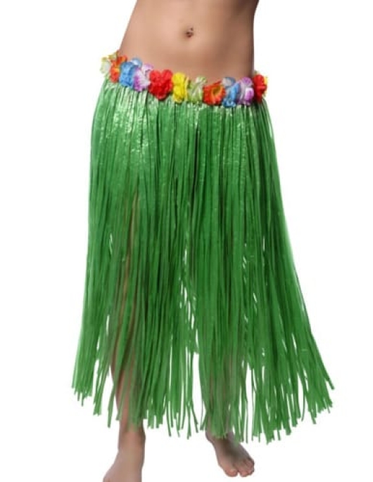 Pack of 1 - Women Hawaiian Hula Long Skirt with Flowers 80cm