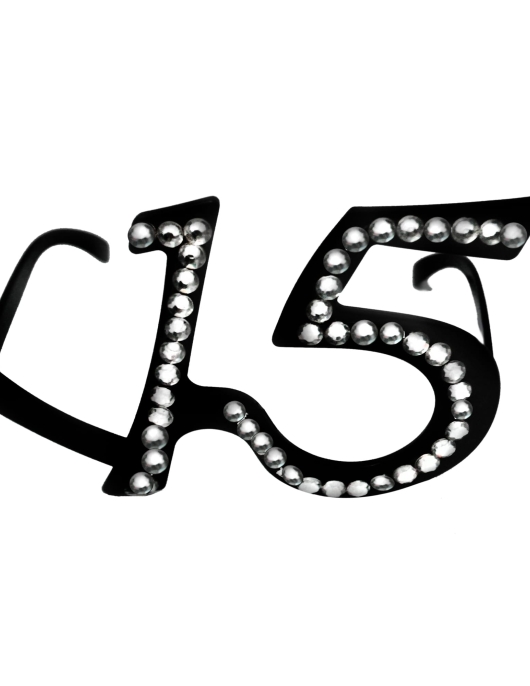 Party Eye Glasses (15 Number Shape) Black