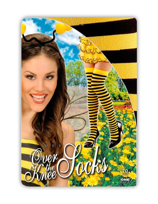 Pack of 1 - Tights Black & Yellow Stripe 