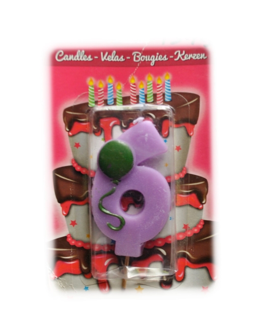 Vela Con Globito Number 6 (Candle With Design Balloon – 6 Number)