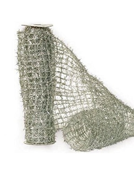 Table Runner Net – Glitter Silver 36cm x 5 m