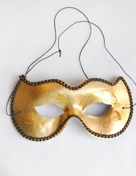 Girl Plastc Eyes Mask Silver/ Golden Glitter - With Lace