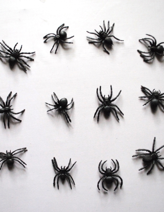 Halloween Creature Black Spiders - 12 pcs