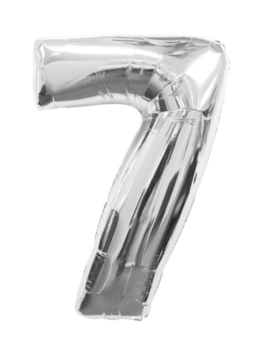 Silver Metallic No.7 Foil Helium Balloon 43 x 30inches