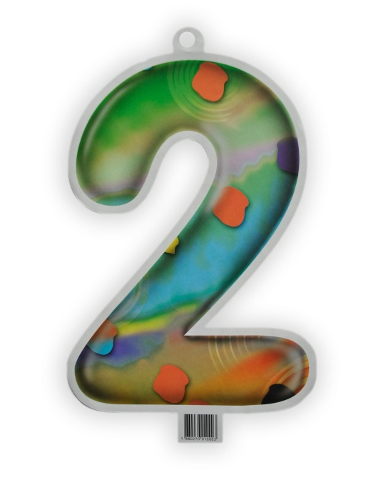 Numeric Number 2 Sticker - 1 pcs