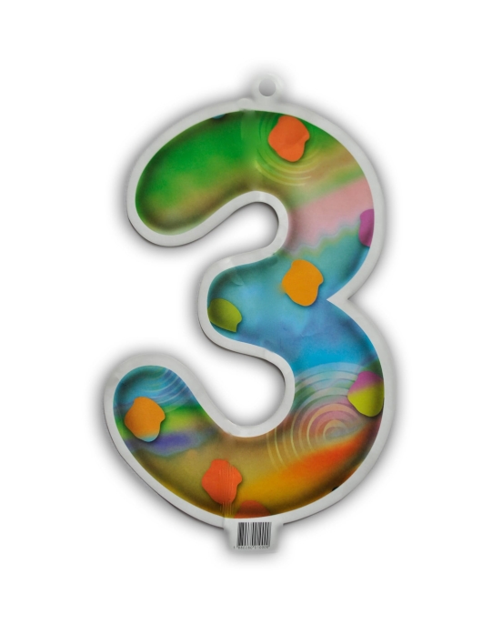 Numeric Number 3 Sticker - 1 pcs