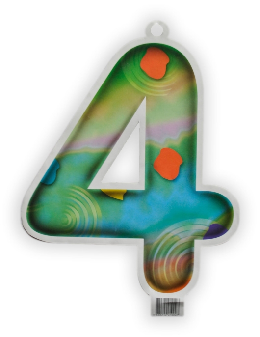 Numeric Number 4 Sticker - 1 pcs