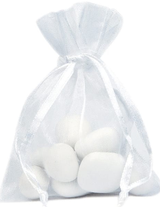 White Organza Candy Bags -10 pcs