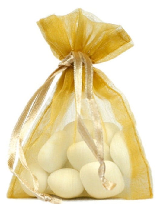 Golden Organza Candy Bags -10 pcs