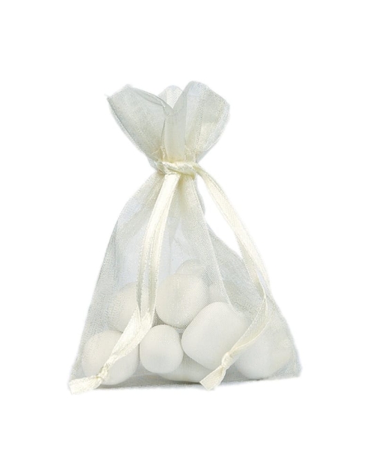 Ivory Organza Candy Bags -10 pcs