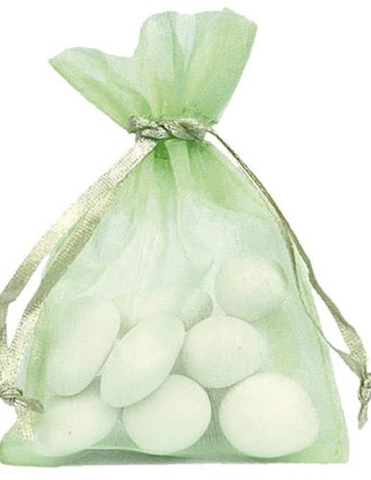 Lime Green Organza Candy Bags -10 pcs