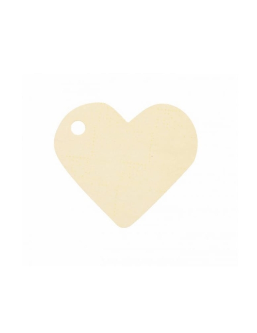 Sachet De 10 Pieces (Card Baord Identification Markers Heart Shape – Ivory)