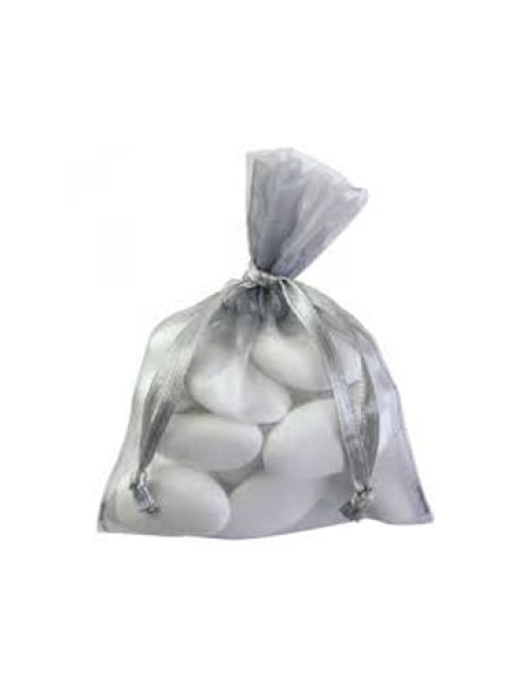 Grey Organza Candy Bags -10 pcs