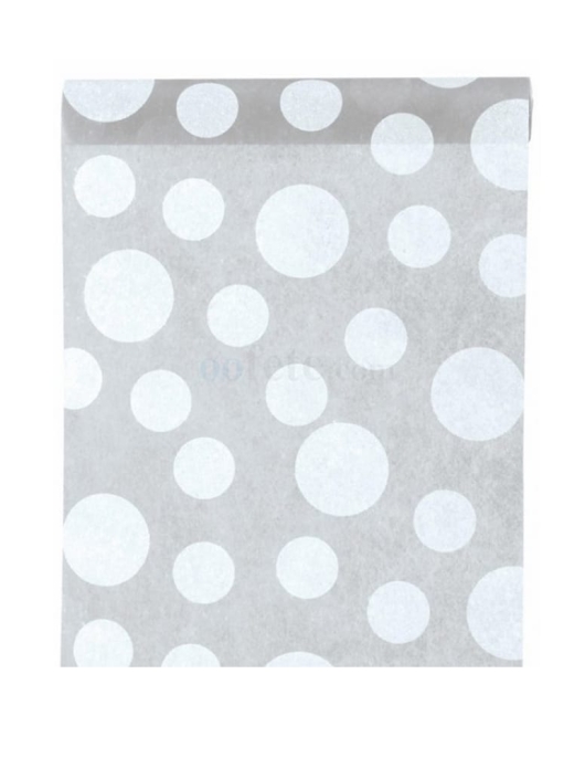 Table Runner Non Woven Grey White Round Dots 30 cm x 5 m
