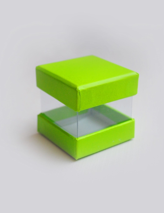 Green Card Board Cubes Box 4 x 4 x 4cms
