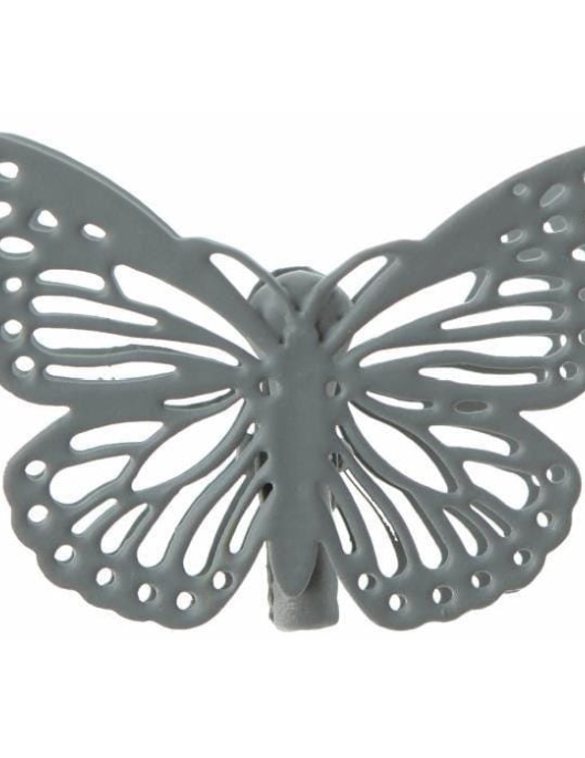 Grey Butterfly Hair Clips