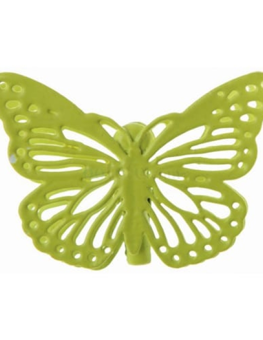 Lime Green Butterfly Hair Clips
