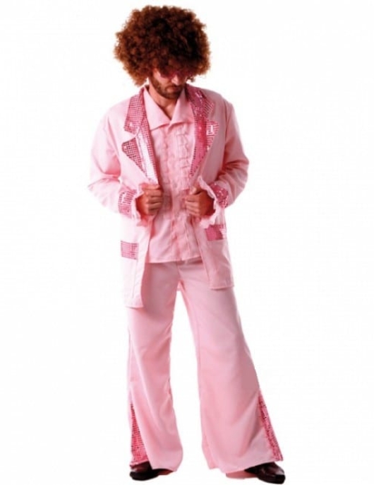Disco Star Costume Adult Men Free Size