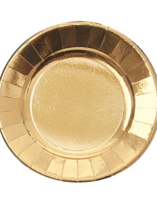 Gold Metallic Round Paper Plate