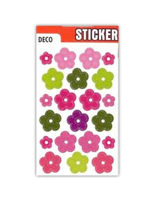 Flowers Glitter Assorted Sticker Sheets 1pcs