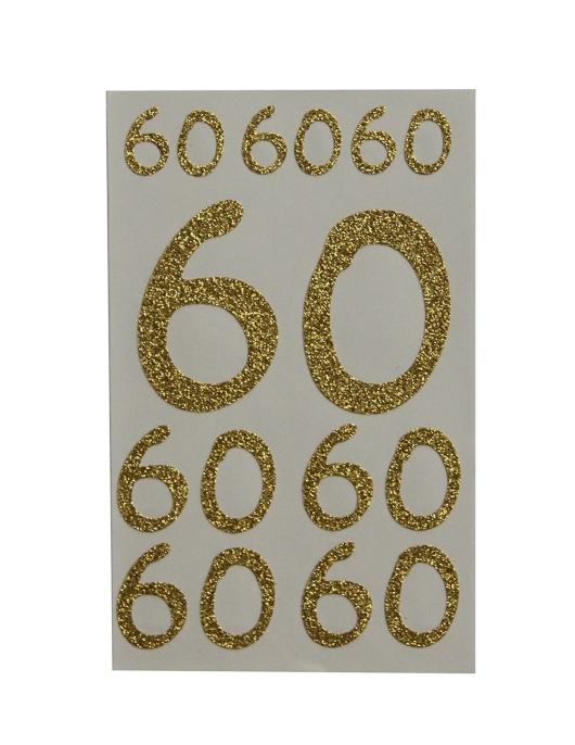 Golden Stickers Glitter Numbers 60 pcs1