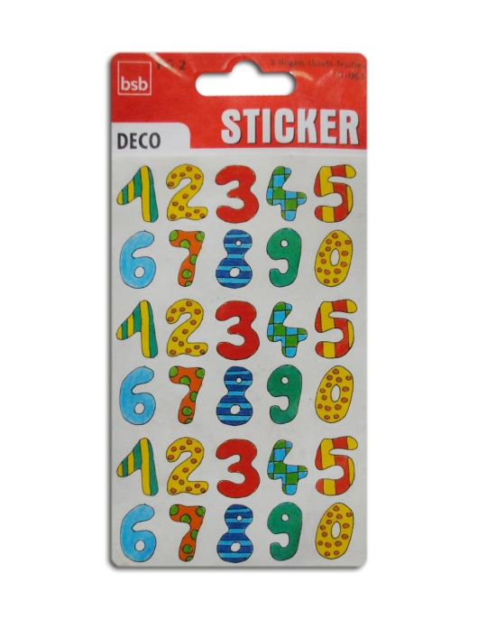 Assorted Stickers Numbers 0 to 9 3pcs