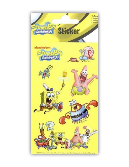 Sponge Bob Assorted Sticker Sheets 3pcs