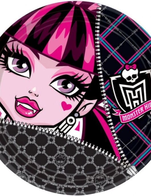 Monster High Round Paper Plates 23cms