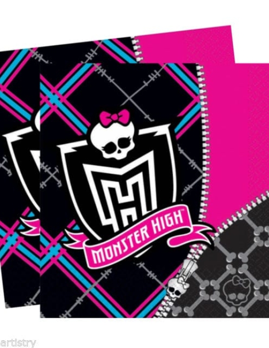 Monster High Paper Napkins 33 x 33cms