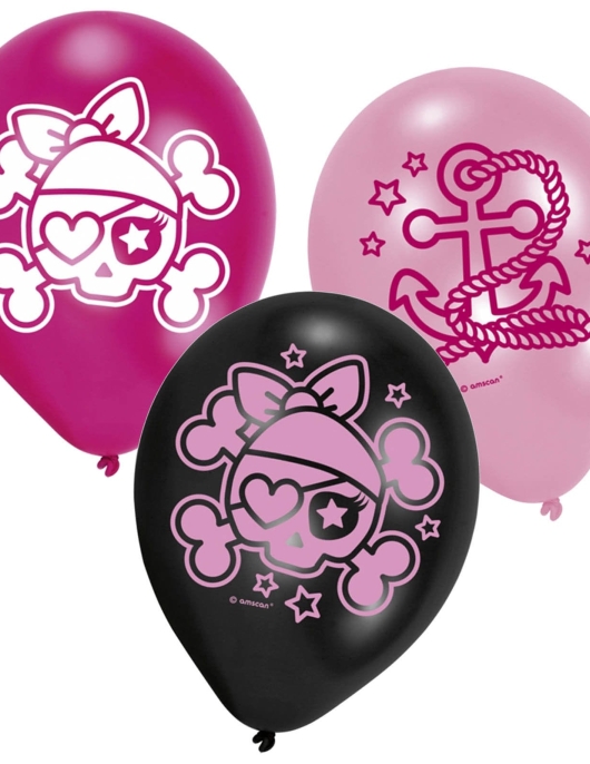 Assorted Pirate Girl Large Balloons 28cms 6pcs