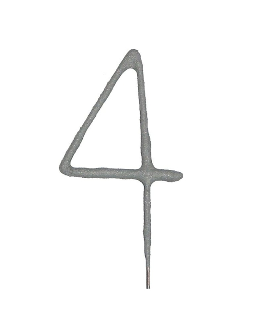 Sparkling Candle Numeral #4 Birthday Cake Candle