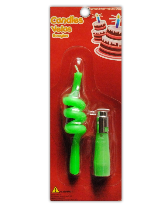 Green Spring Cake Candle With Stand 10cms