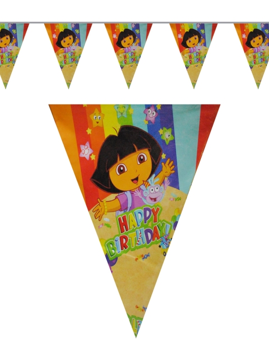 Dora Happy Birthday Paper Flag Banner 2.7meter