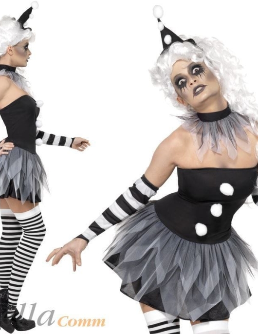 Scary Clown Girl Costume Adult Medium