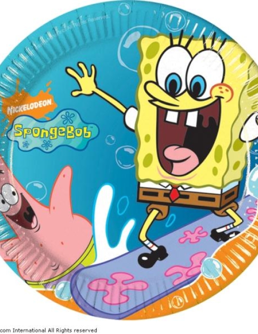 Sponge Bob Round Paper Plates 19.5cm