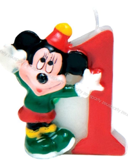 Mickey Mouse Numeral #1 Cake Candle