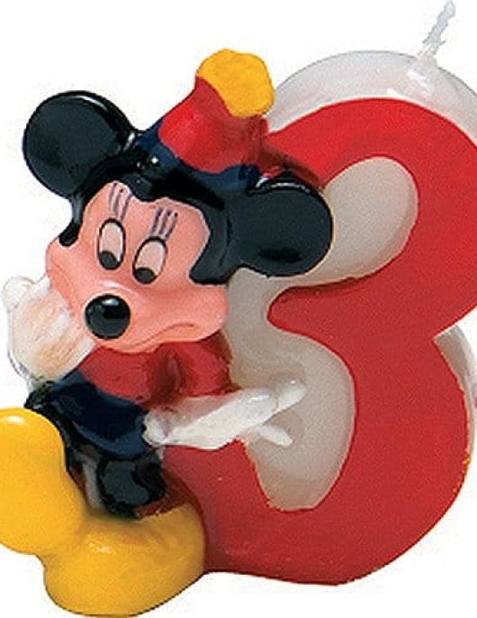  Mickey Mouse Numeral # 3 Cake Candle