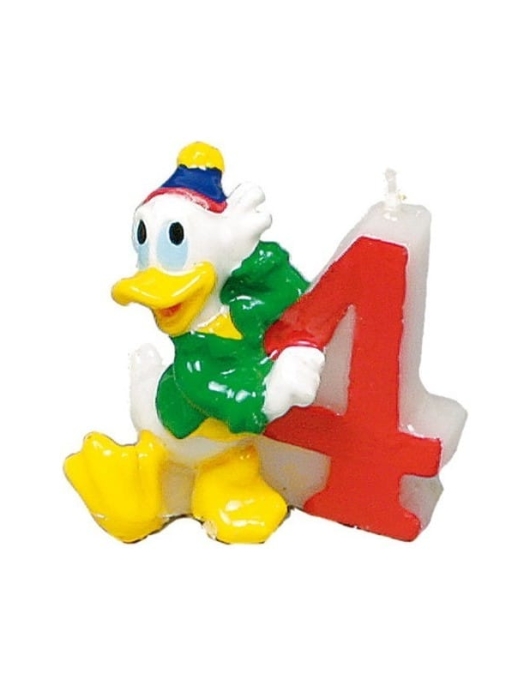 Mickey Mouse Donald Numeral #4 Cake Candle