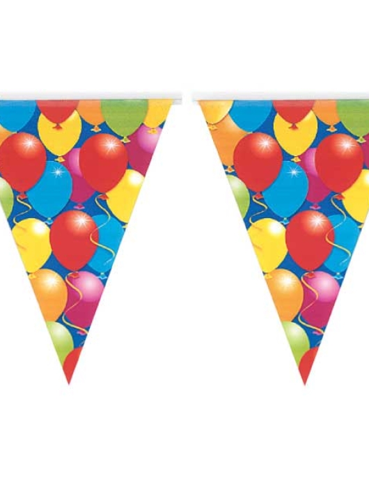 Happy Birthday Balloons Plastic Flag Banner 10meters