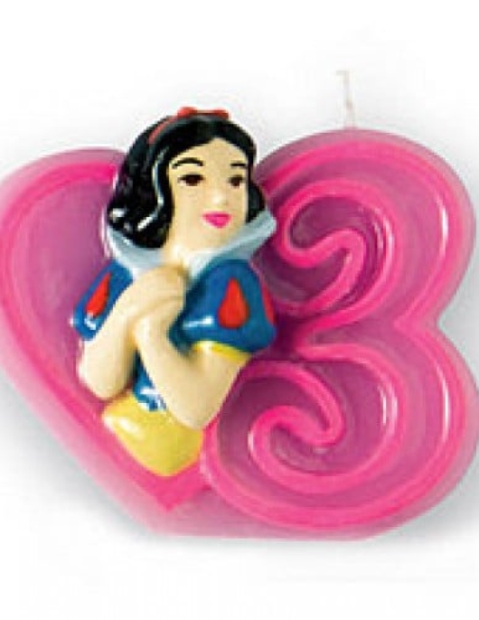 Princesses Snow White Numeral #3 Cake Candle