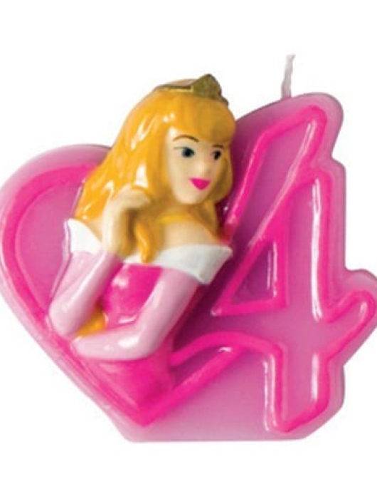Princesses Aurora Numeral #4 Cake Candle