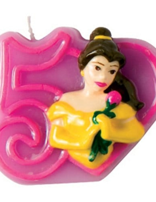 Princesses Belle Numeral #5 Cake Candle 