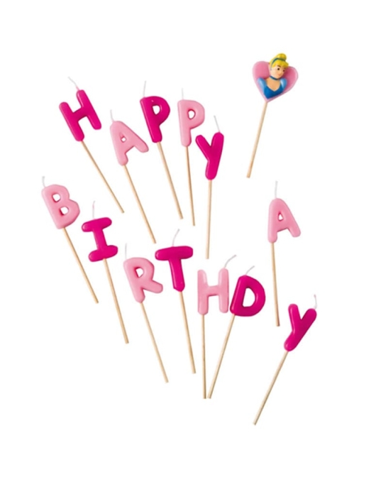 Princesses Cinderella Happy Birthday Letters Cake Candle
