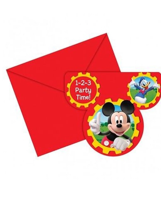 Mickey Mouse Clubhouse Invitations with Envelopes 6pcs