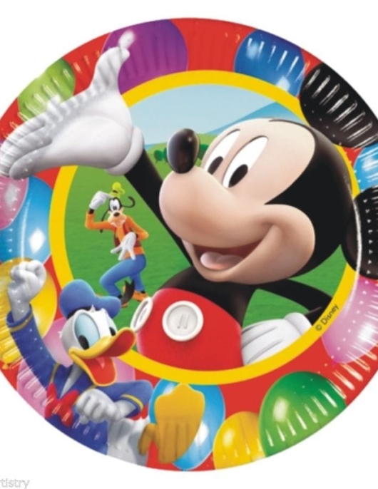 Mickey Mouse Balloons Round Paper Plates 23cms
